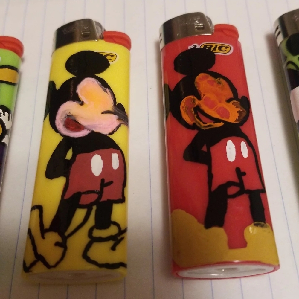 Red and Yellow Mickey Mouse Lighters